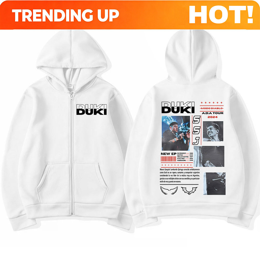Mens Fashion Zip Up Hoodies - ラッパー Duki ADA ツアー 2024 ジップアップパーカー