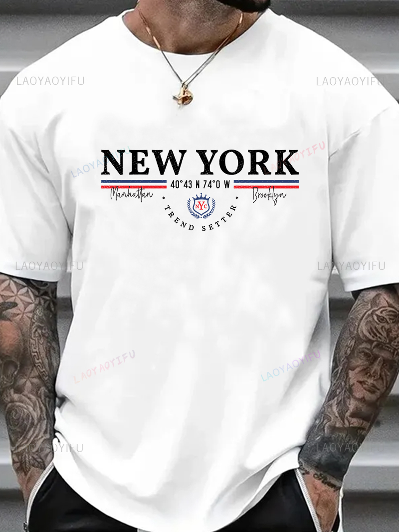 Men'S Fashion New York - ニューヨーク レター グラフィック Tシャツ ユニセックス ヴィンテージ