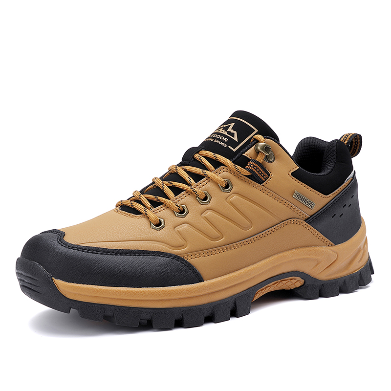 Mens Fashion Trainers - 新しい革メンズシューズアウトドアノンスリップメンズハイキングシューズレースアップ防水男性スニーカーファッション快適なウォーキングシューズ