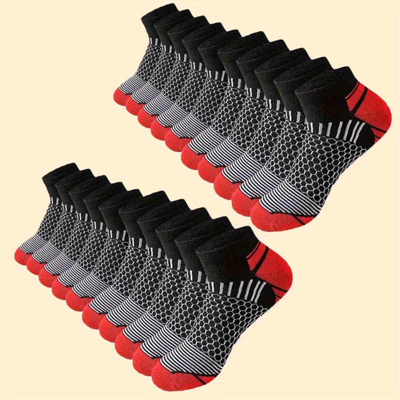 Socks Ankle Men - メンズショートスポーツソックス6足組 - 吸湿速乾性、通気性、オールシーズン対応、アスレチック、ローカット、ファッショナブル、快適、高品質