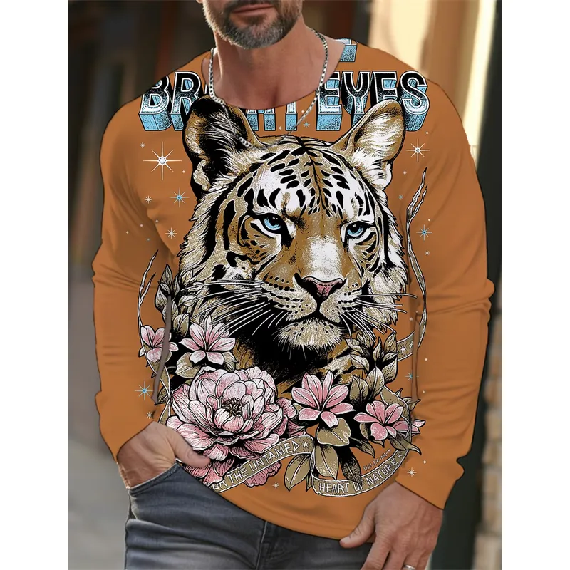 3Dプリントのカジュアルな長袖メンズTシャツ、2026年モデ - Mens Fashion Clothes のレビューと価格