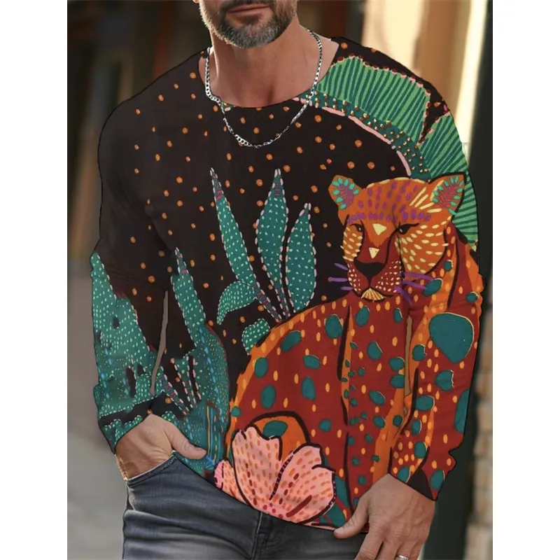 3Dプリントのカジュアルな長袖メンズTシャツ、2026年モデ - Mens Fashion Clothes のレビューと価格