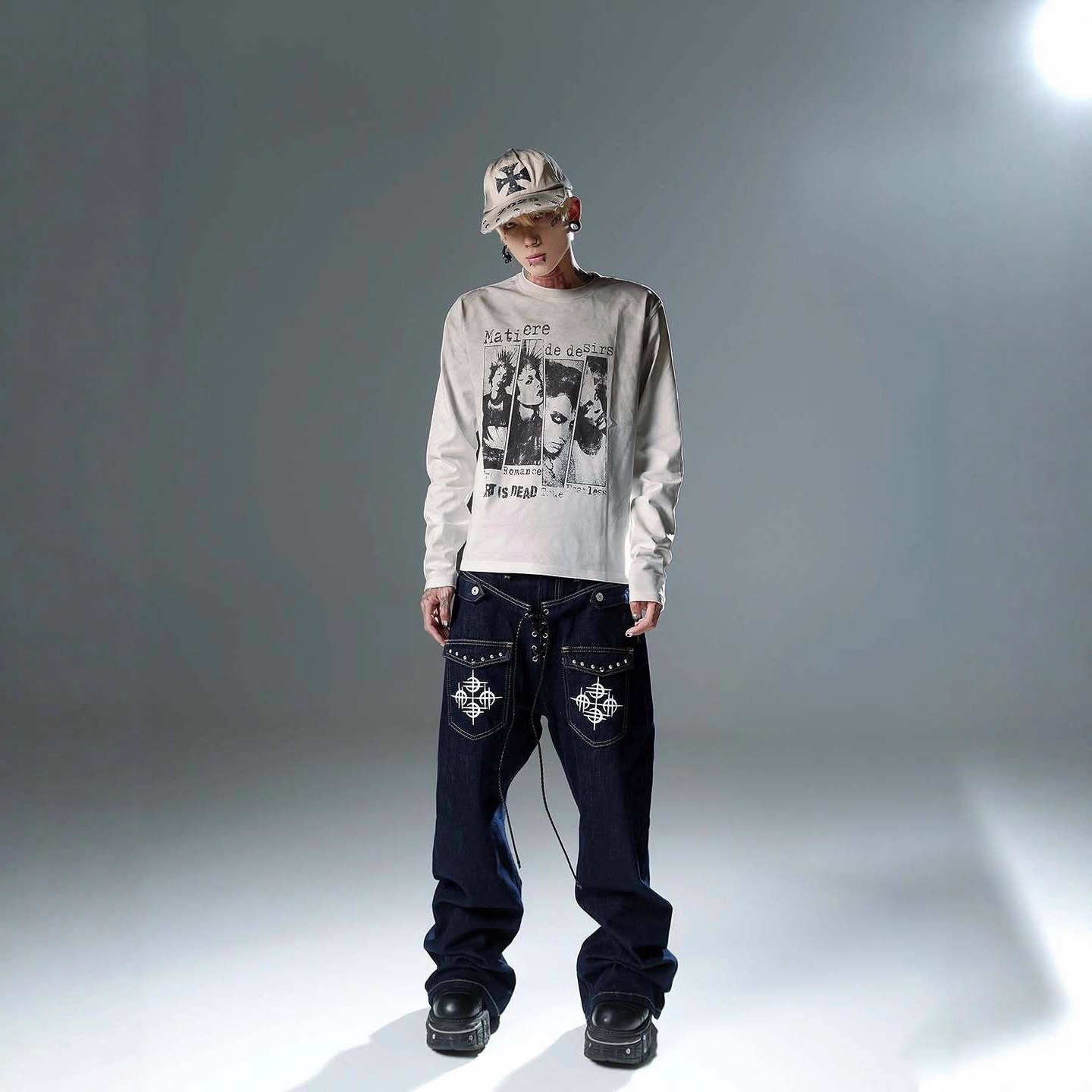 秋・冬の原宿風レトロなデザインの、男女兼用、丸襟、長袖プルオ - Men'S Fashion T Shirts のレビューと価格