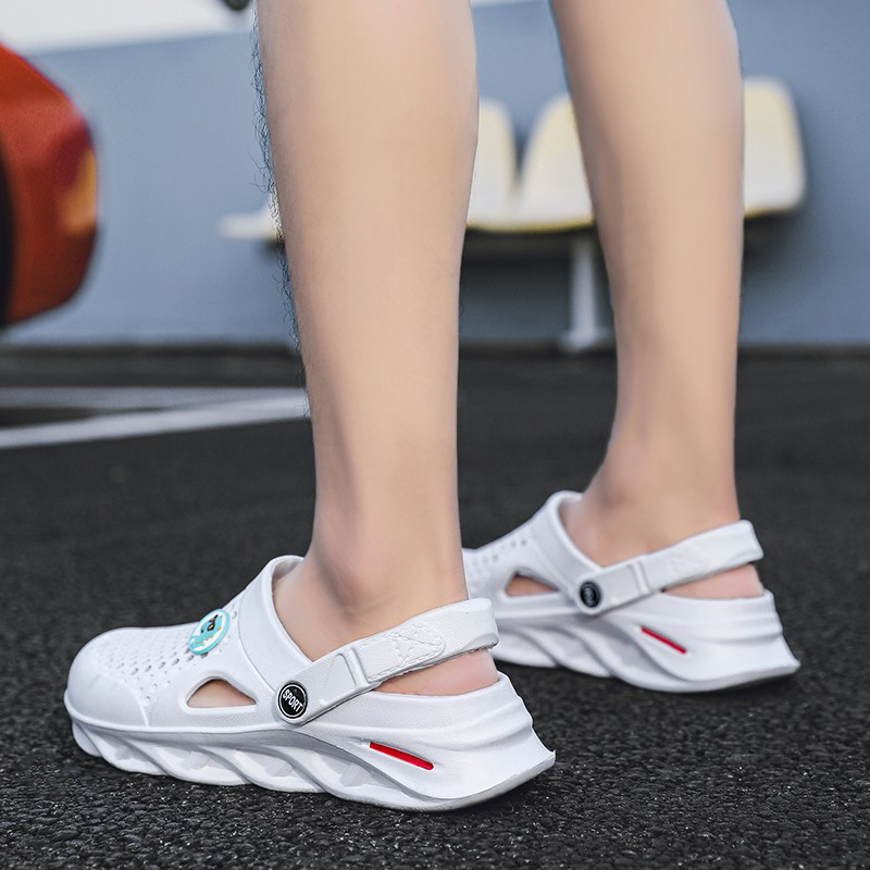 男性下駄靴女性の穴サンダル中空通気性フリップフロップ靴ファッ - Men'S Fashion News のレビューと価格