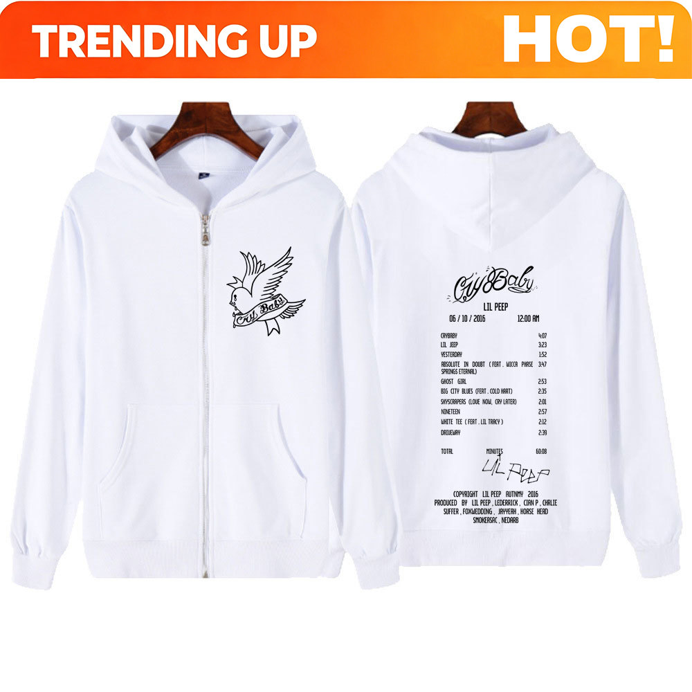 ラッパー リル・ピープ クライ・ベイビー アルバム グラフィ - Mens Fashion Zip Up Hoodies のレビューと価格