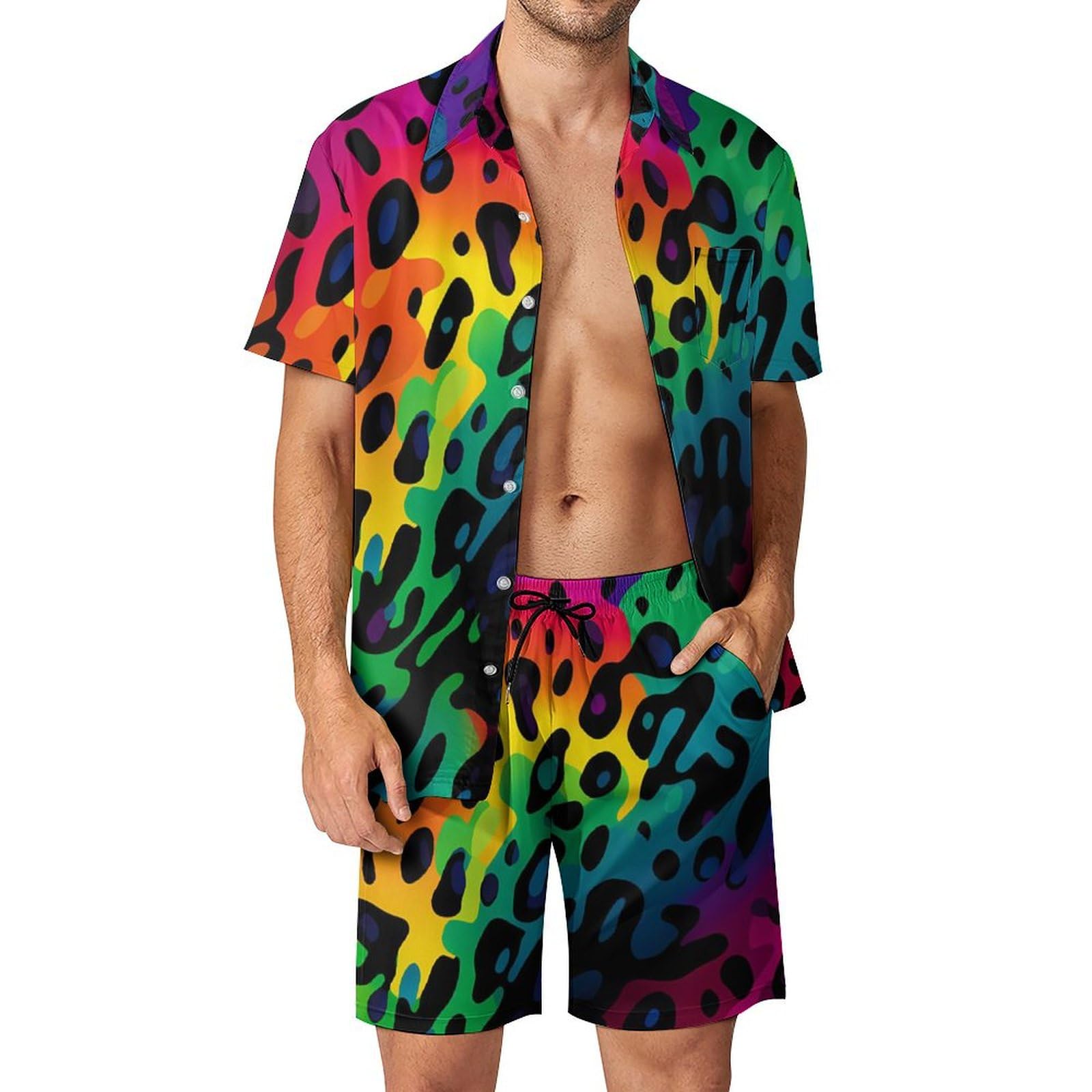 夏用不規則幾何学模様3Dプリントメンズシャツセットファッショ - Mens Fashion Clothes のレビューと価格