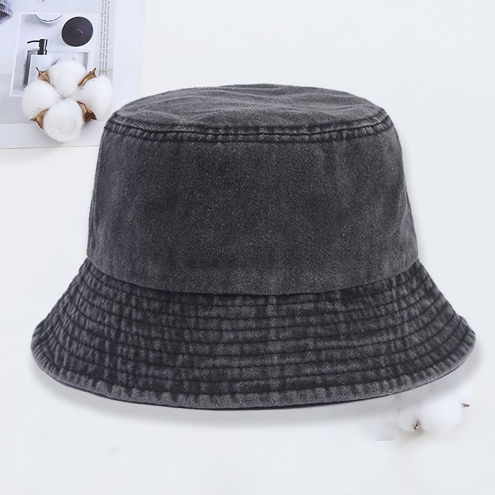 カスタムロゴ入りデニムバケットハット、洗い加工デニムキャップ - Men'S Fashion With Hat のレビューと価格