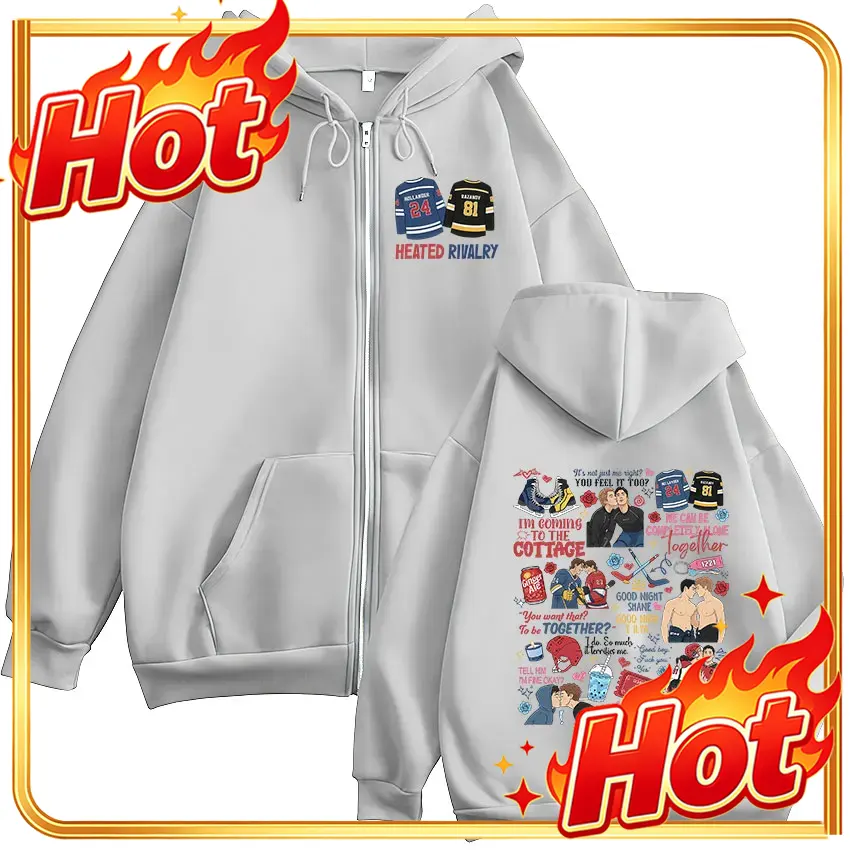 「Heated Rivalry」プリント入り、ジッパー付きパ - Mens Fashion Zip Up Hoodies のレビューと価格