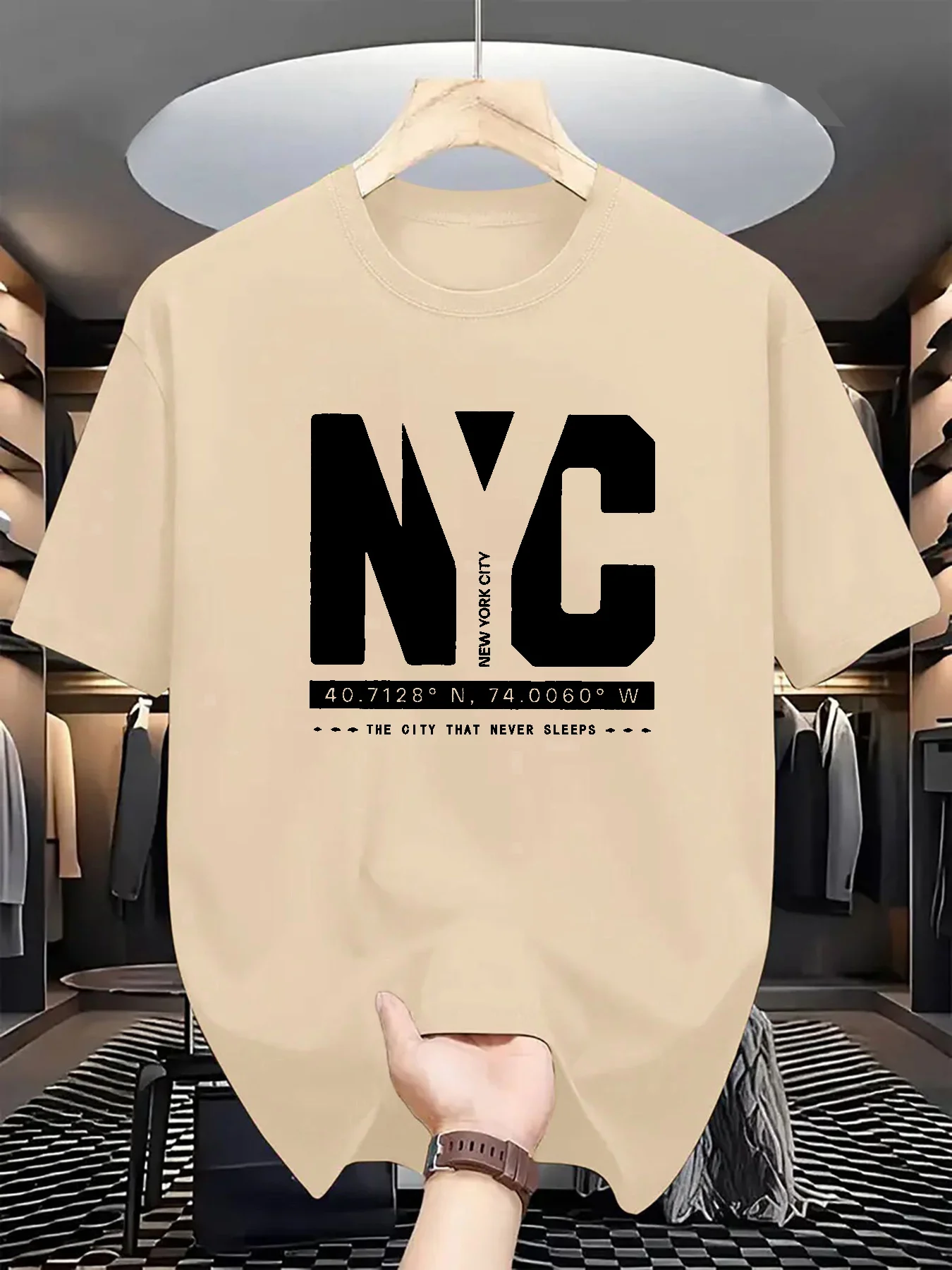 メンズ夏のファッショントレンドカジュアルルーズニューヨーク柄 - Men'S Fashion New York のレビューと価格