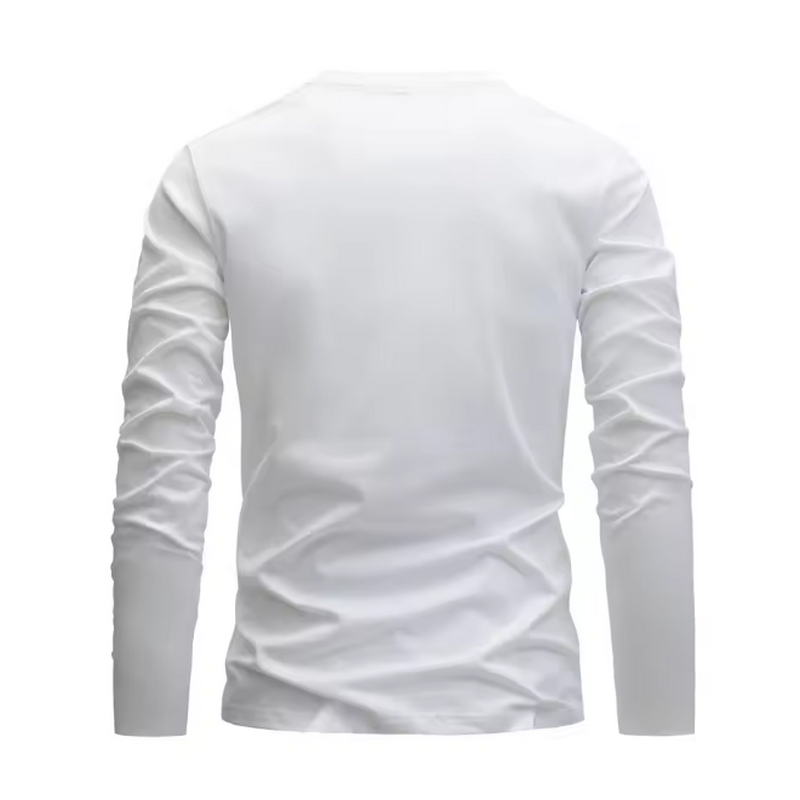 秋・冬用、綿100％のメンズトップス、長袖、ラウンドネック、 - Men'S Fashion T Shirts のレビューと価格